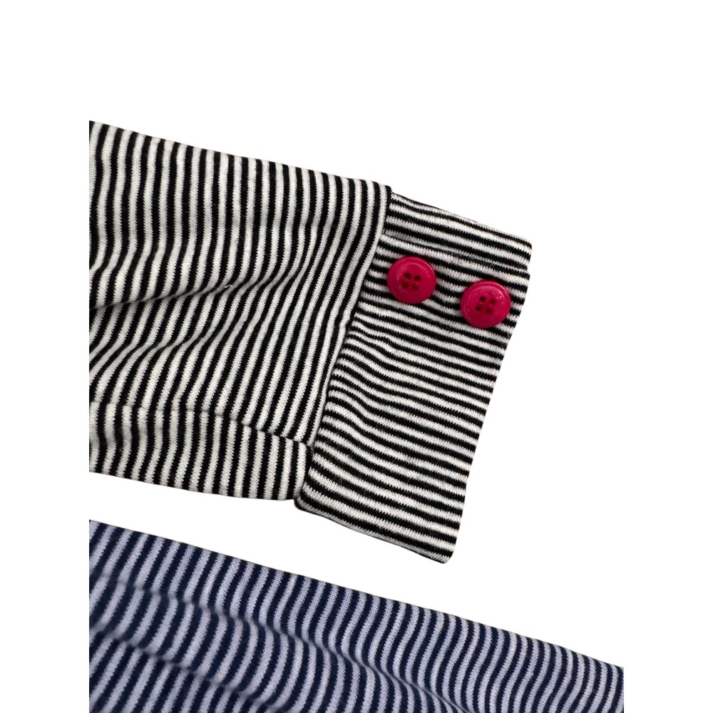 Top Ligne Womens XS Striped Knit Tunic Tops Lot of 2 3/4 Sleeve Black Blue - Picture 5 of 9
